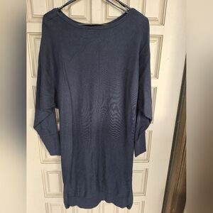 Banana Republic Women's Gray Sweater Dress SzM Side Zip Hem Detail Banded Cuff